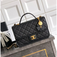 샤넬 25B AS3653 CC로고 탑핸들 플랩 클로버 백참 체인숄더백