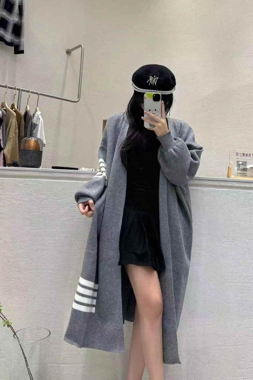 톰브라운 소매 볼륨 니트 롱 가디건 2컬러 (국내배송)