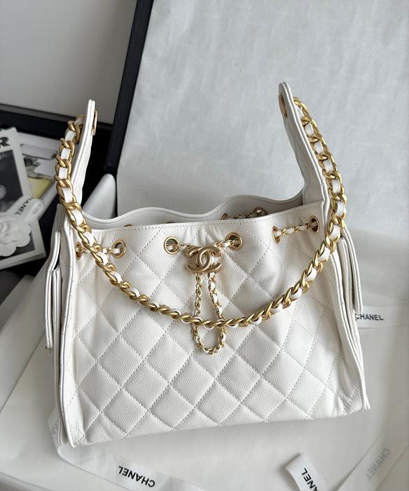 ✨타임세일✨[단풍샵] 샤넬 25백 캐비어 화이트 사이즈:미듐