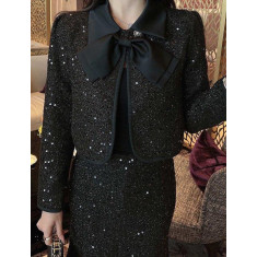 샤넬 스팽글 투피스 셋업