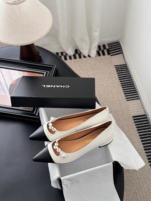 샤넬 25 진주 장식 플랫