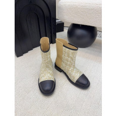 샤넬 시퀸 가죽 부츠