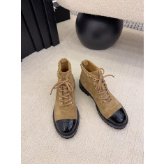 샤넬 스웨이드 레이스업 부츠