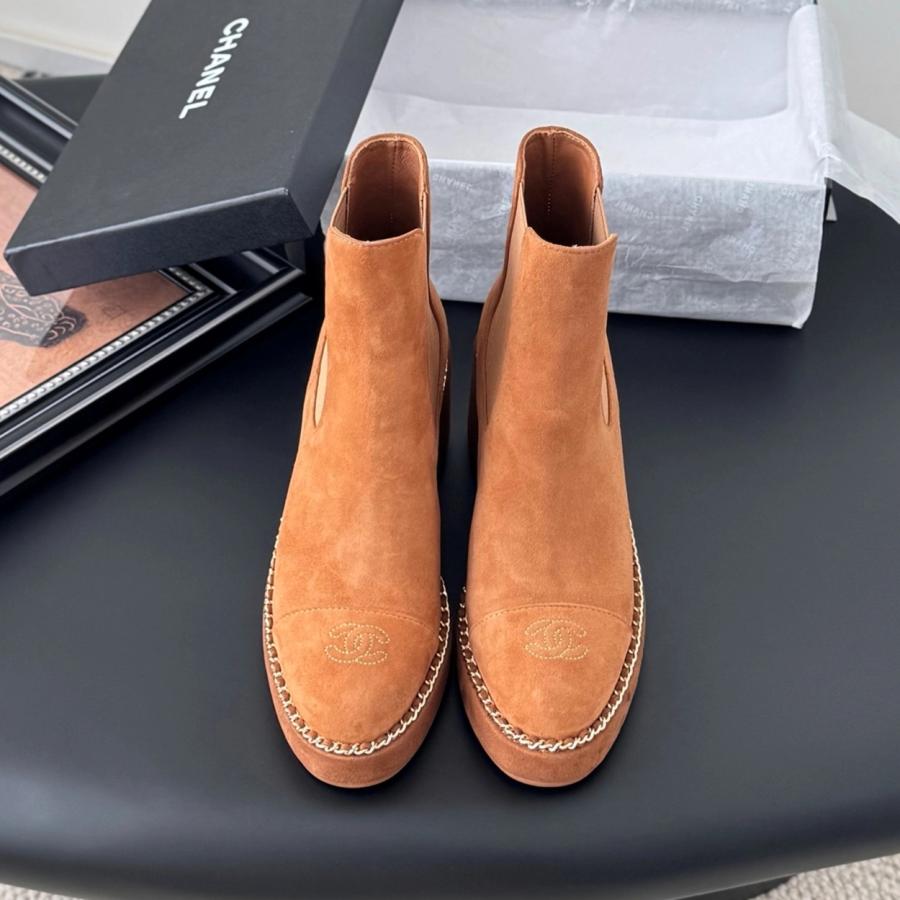샤넬 25K 스웨이드 미들 부츠