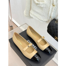 샤넬 25A 리본 투톤 플랫슈즈