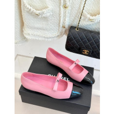 샤넬 25A 리본 투톤 플랫슈즈