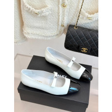 샤넬 25A 리본 투톤 플랫슈즈