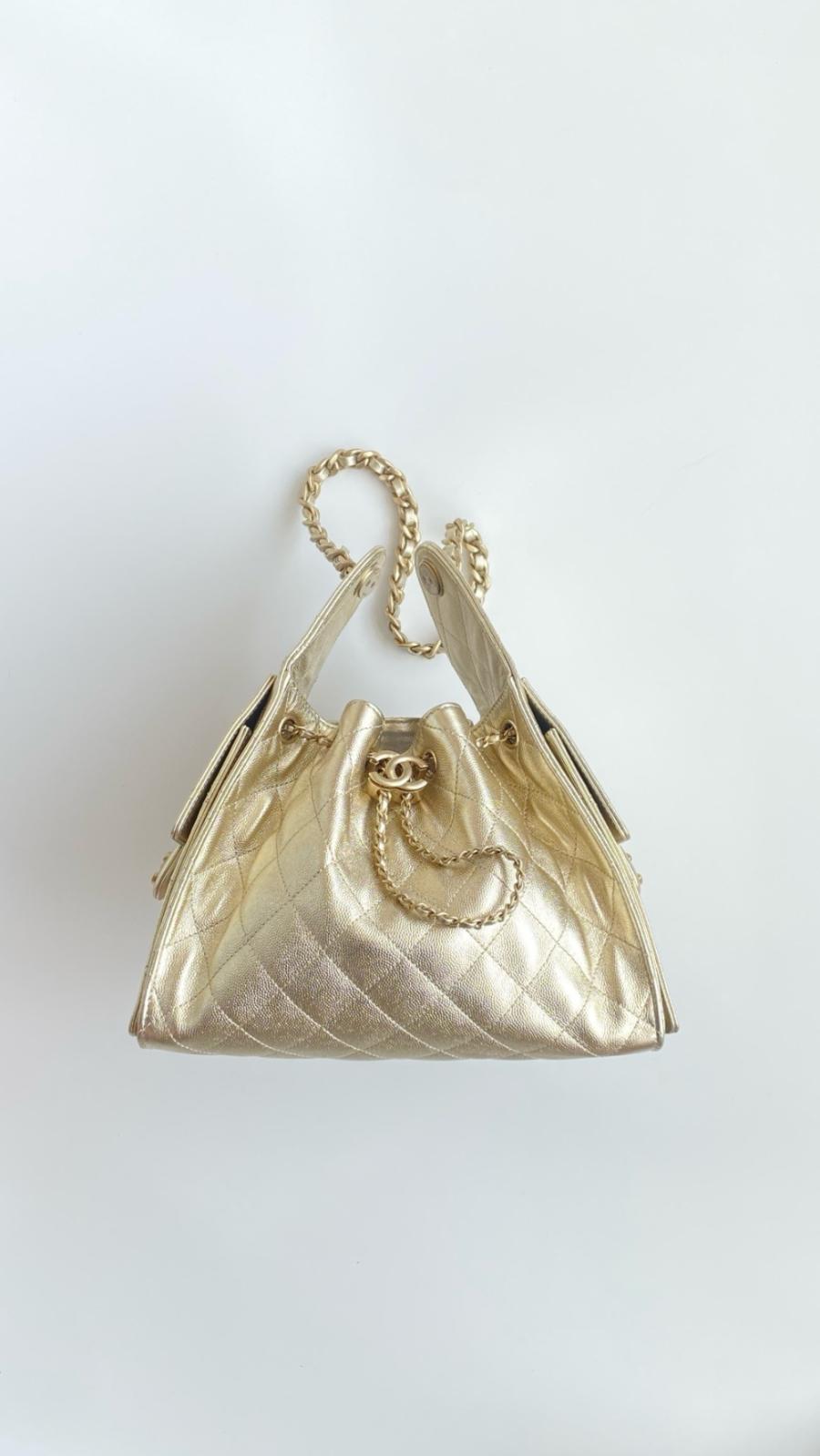 [지존샵] 샤넬 25백 메탈릭 골드 스몰, 미듐