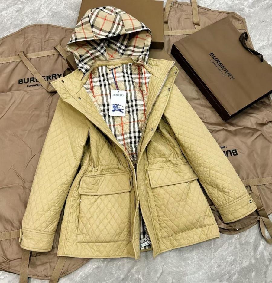 버버리 체크 후드코튼 패딩 자켓 (국내배송)