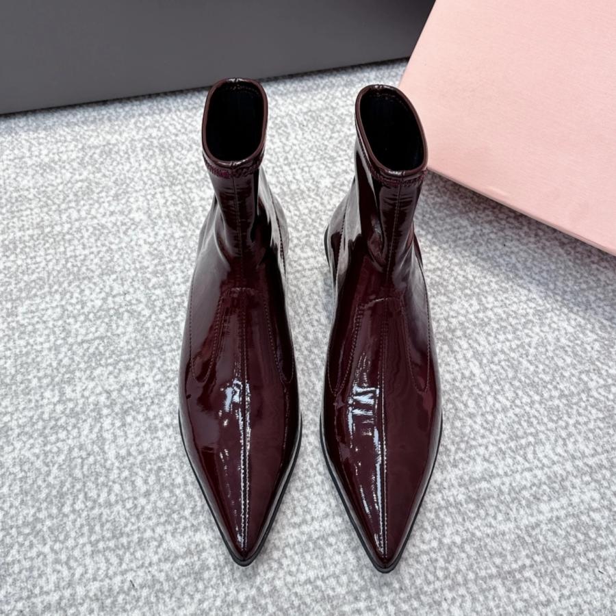 미우미우 페이던트 부츠 와인