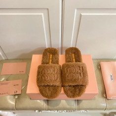 미우미우 시어링 퍼 슬리퍼