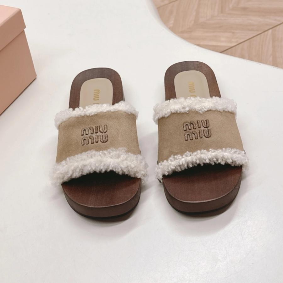 미우미우 시어링 슬리퍼