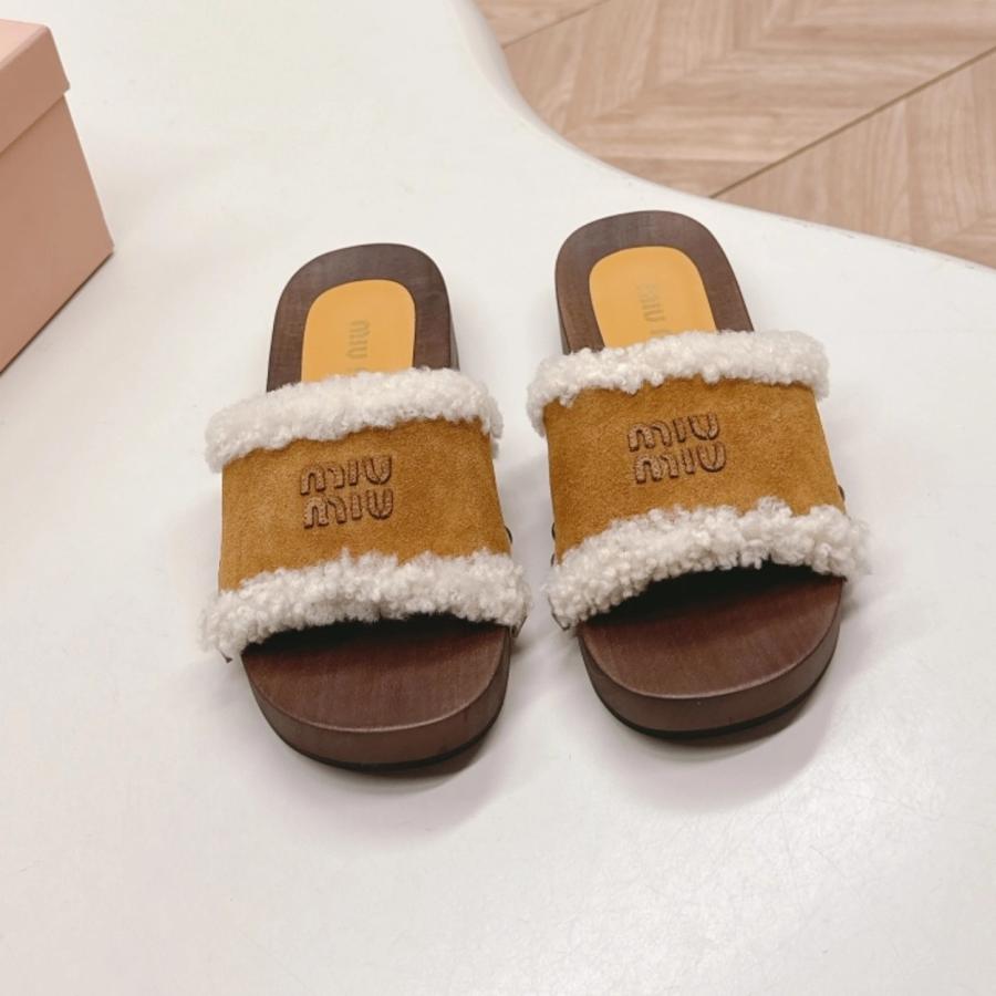 미우미우 시어링 슬리퍼