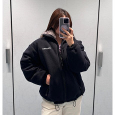 미우미우 플리스 하이넥 다운 자켓 남녀공용