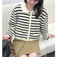 셀린느 스트라이프 울 가디건