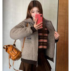 미우미우 워드로브 플리스 집업 블루종 자켓