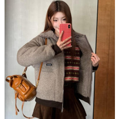 미우미우 워드로브 플리스 집업 블루종 자켓