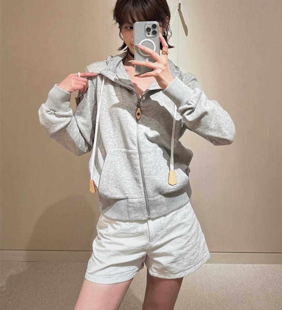 루이비통 레더 액센트 후드집업 (2컬러)