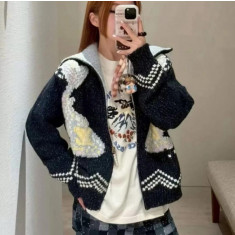 루이비통 X 니고 시그니처 지퍼 숏 울자켓 남녀공용