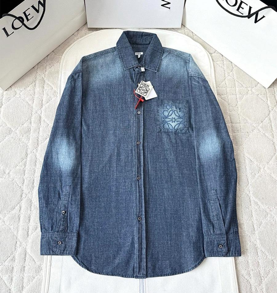 로에베 애너그램 샴브레이 데님 셔츠 남녀공용
