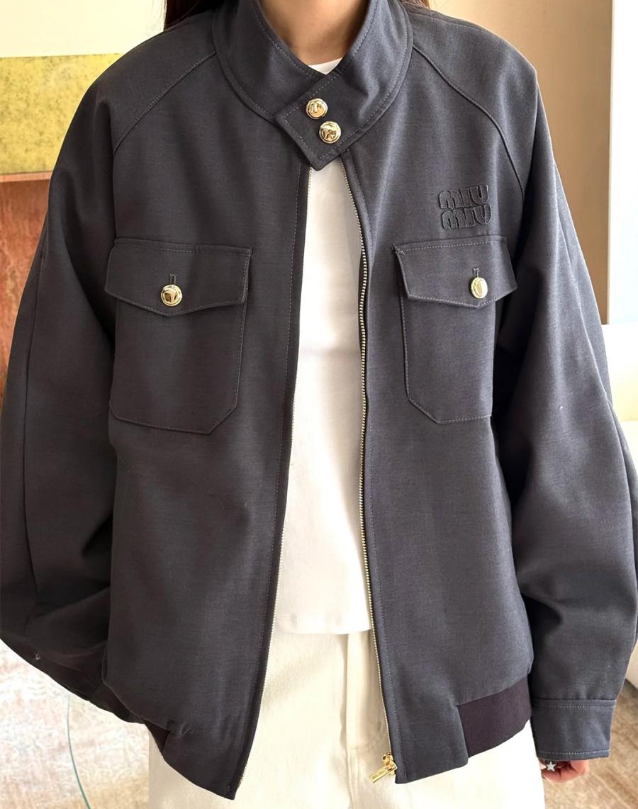 미우미우 스카우트 클래식 블루종 자켓 남녀공용