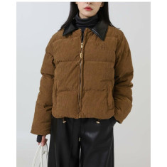 미우미우 코듀로이 나파 가죽 다운 패딩 (국내배송)