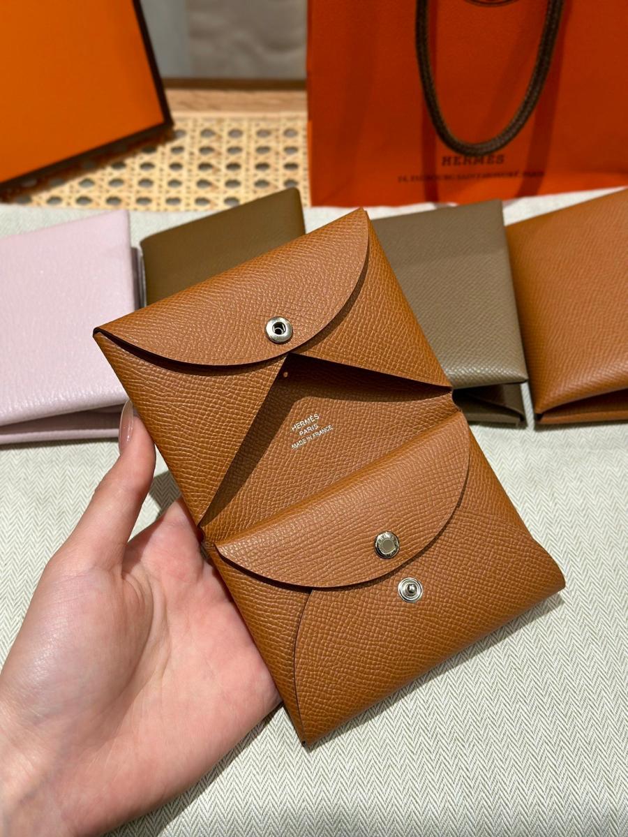 에르메스 칼비 듀오 카드지갑 - 골드