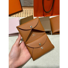 에르메스 칼비 듀오 카드지갑 - 골드