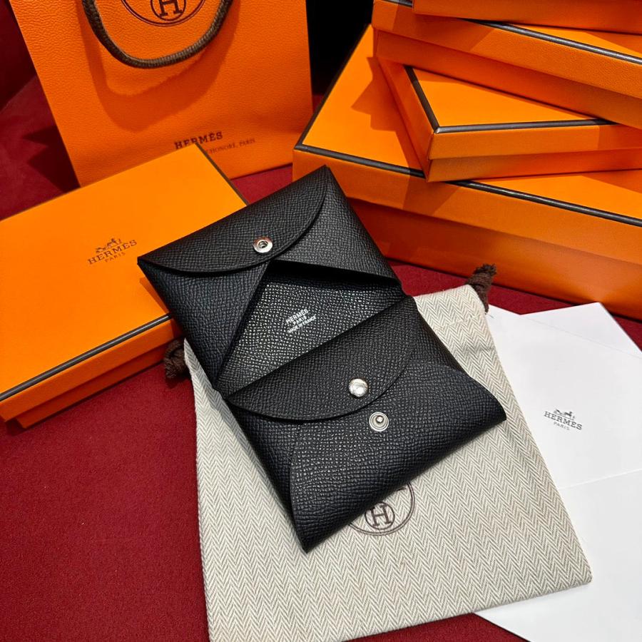 에르메스 칼비 듀오 카드지갑 - 블랙