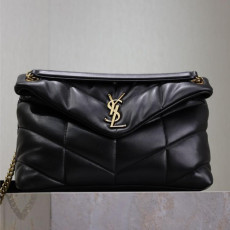 생로랑 루루 푸퍼 숄더백 금장 미니, 스몰, 미듐