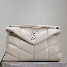 생로랑 루루 푸퍼 숄더백 은장 미니, 스몰, 미듐