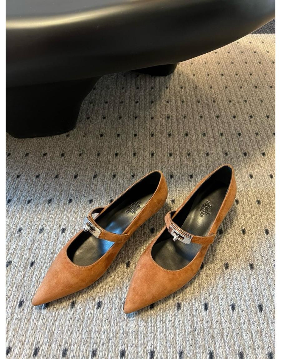 ✨타임세일✨에르메스 켈리 발레리나 펌프스 사이즈:250 / 색상:블랙 / 굽:플랫