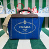 프라다 카나파 우드 핸들 토트백 1BG350