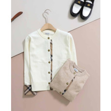 버버리 체크 소매 포인트 라운드 가디건 2컬러 (국내배송)