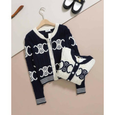 셀린느 리브드 울 크루넥 니트 가디건 2컬러 (국내배송)