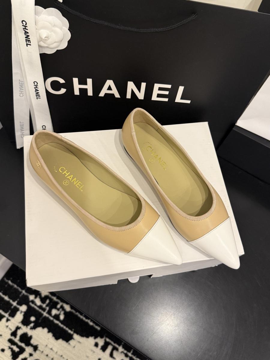 샤넬 투톤 플랫슈즈