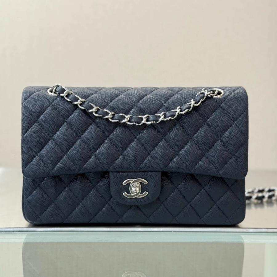 샤넬 클래식 캐비어 스몰 23cm 네이비