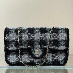 샤넬 26C 코코네쥬 트위드 플랩백 라지 AS5686