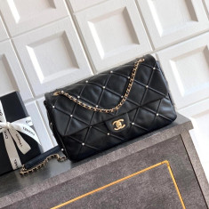 샤넬 26C 코코네쥬 트위드 플랩백 라지 AS5686