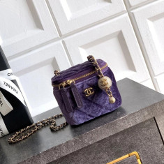 샤넬 25B 크리스탈볼 벨벳 베니티 미니 AS1447