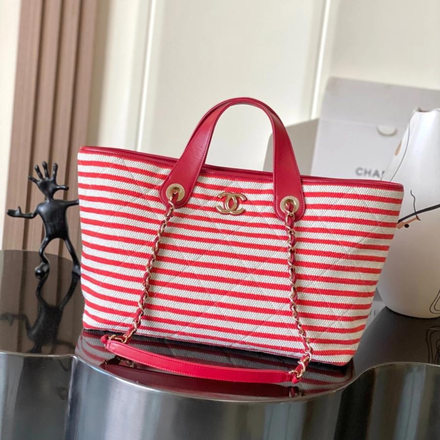 샤넬 26C 크루즈 스트라이프 쇼퍼백 AS6007