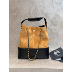 샤넬 25A 공방 투톤 스웨이드 쇼핑백 AS5636