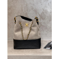샤넬 25A 공방 투톤 스웨이드 쇼핑백 AS5636
