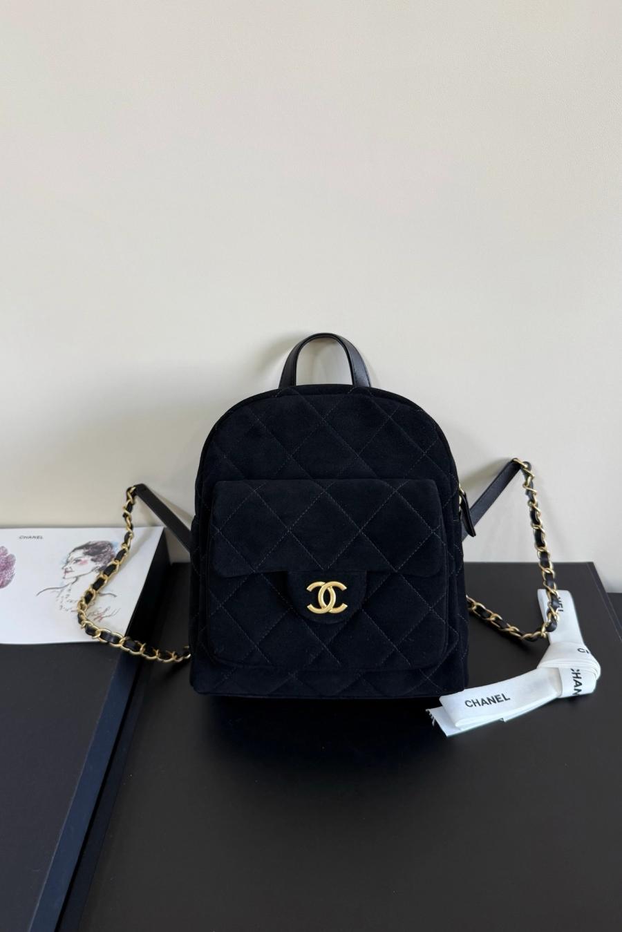 샤넬 벨벳 백팩 AS5793