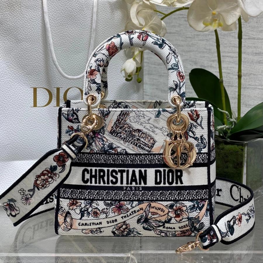 디올 레이디백 D-LITE 미듐 24cm