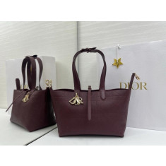 디올 뚜주흐 쇼퍼백 와인 미듐