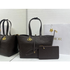 디올 뚜주흐 쇼퍼백 다크브라운 라지