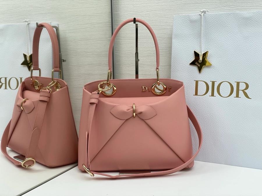 디올 보우 카프스킨 탑핸들백