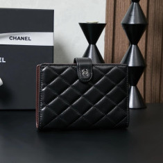 샤넬 램스킨 여권지갑 은장