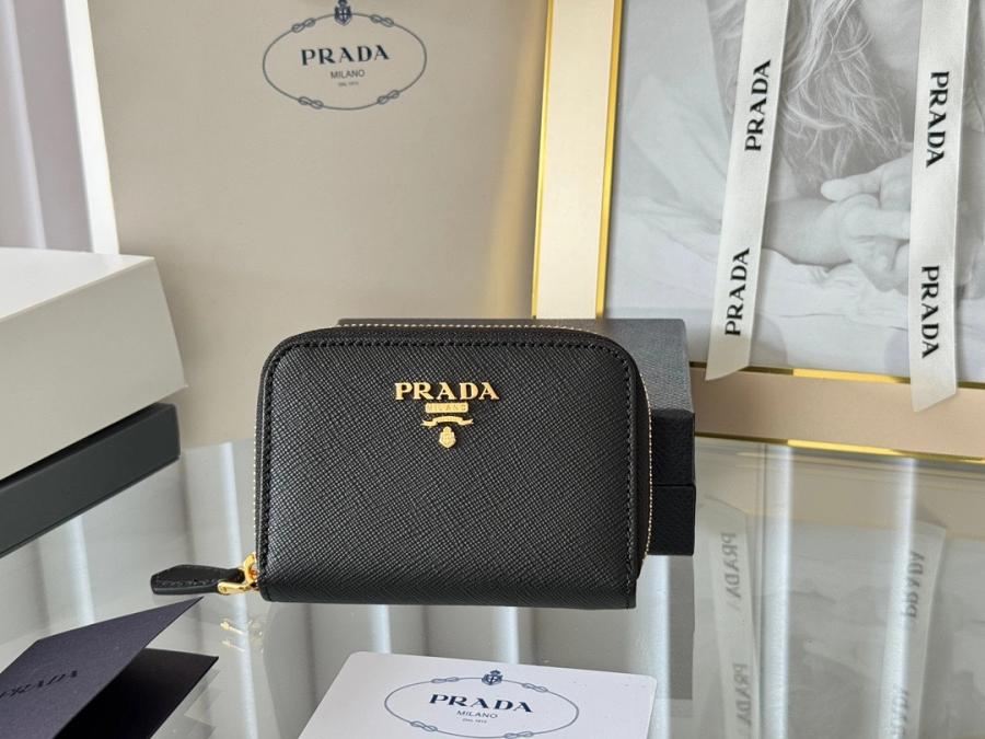 프라다 사피아노 메탈 로고 카드지갑